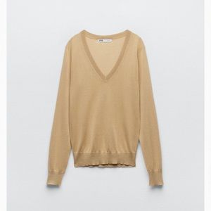 Zara Knit V Neck Sweater